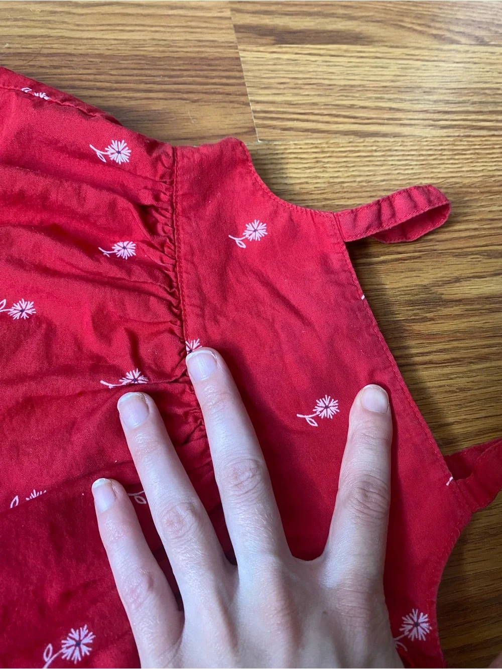 Y2K Red Floral Embroidered Sundress Top for Kids